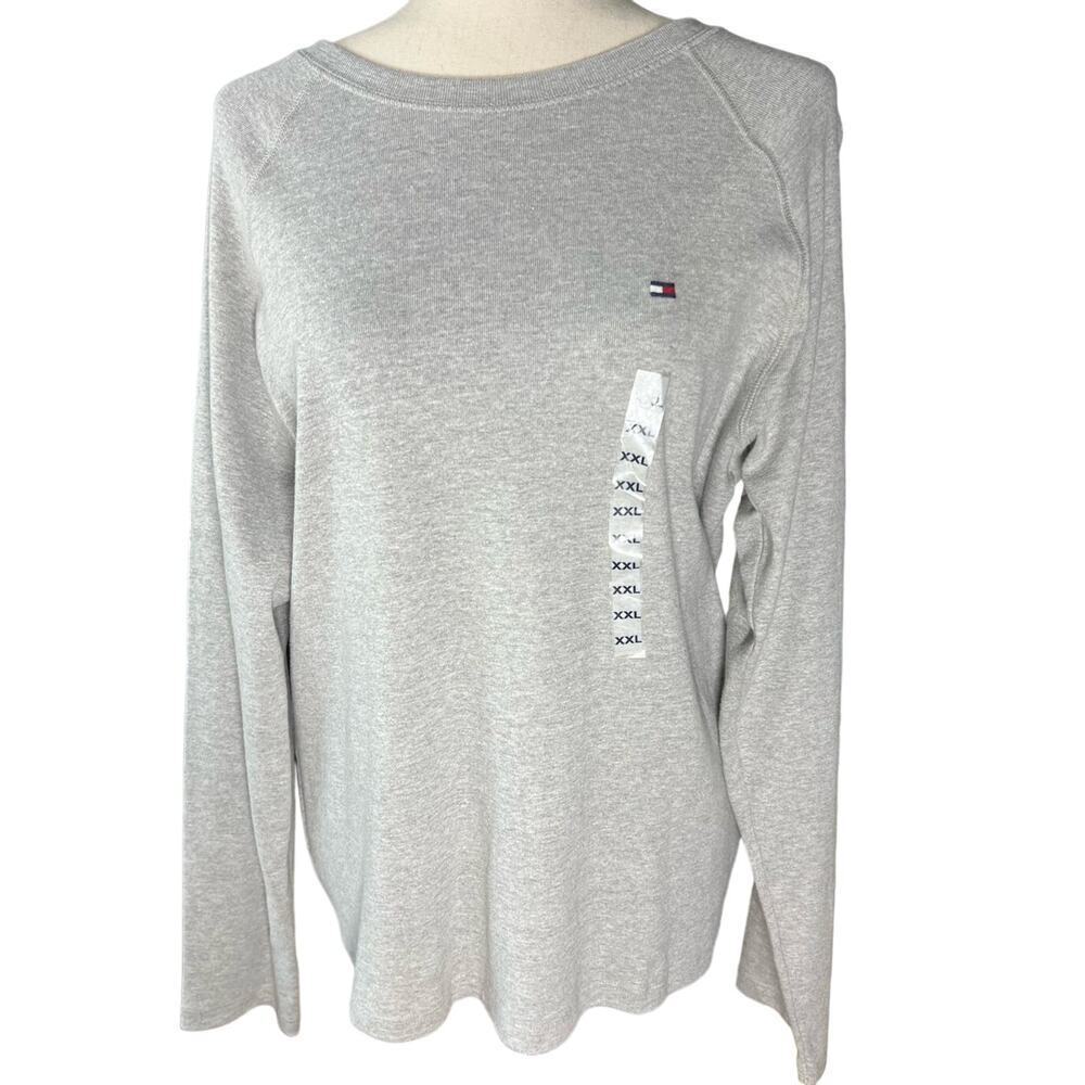 Tommy Hilfiger Slim Fit Favorite Long Sleeve Tee, Heathered Gray, size XXL